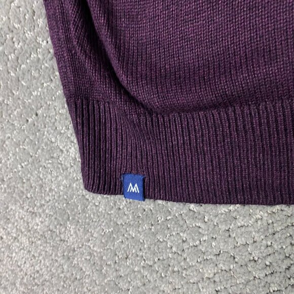 Mizzen Main 1/4 Zip Pullover Sweater Men's XL Purple Quarter Zip Mizzen + Main - Picture 3 of 11